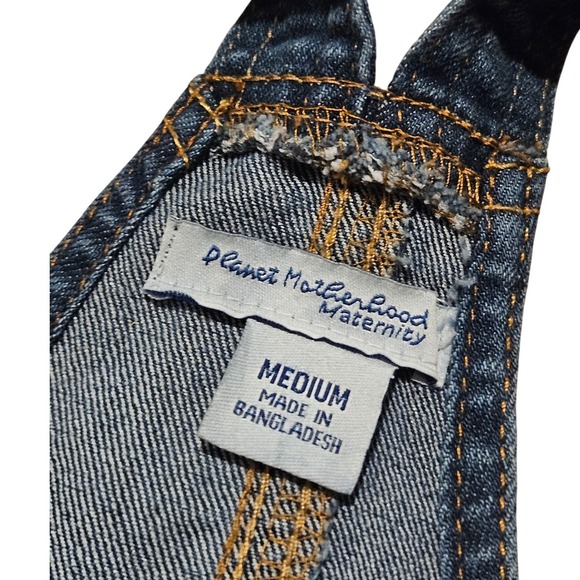 Planet Motherhood Maternity Overalls Women's Medium Dark Wash Denim Jeans - Picture 4 of 6